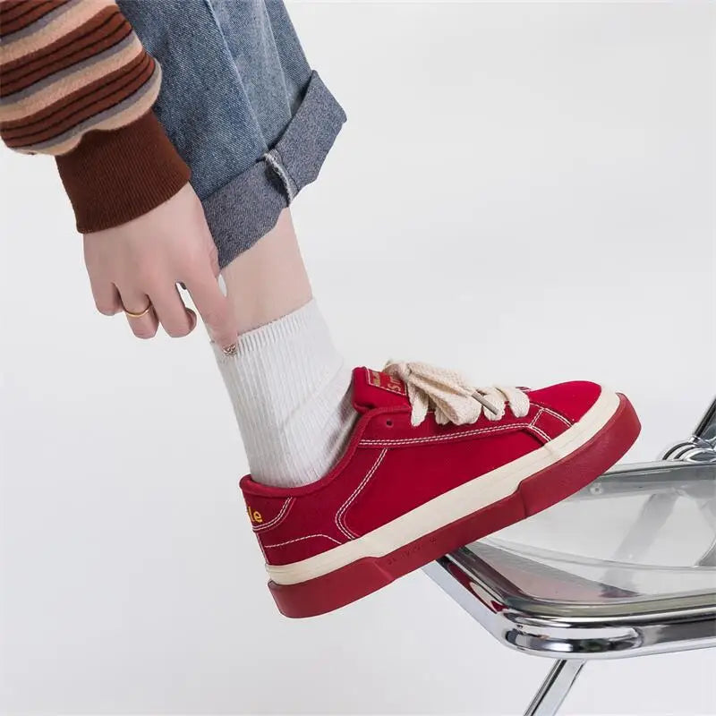 Women Summer Autumn Thick Soled Raised Canvas Shoes Breathable Versatile Student Sport Flats Sneakers Outdoor Trainers Footwear Main image