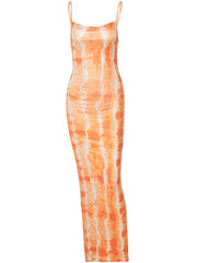 Summer Sleeveless Slim Printed Bodycon Long Female Streetwear Wholesale Midi Dresses