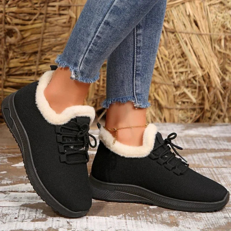 Warm Thick Non-Slip Lace-Up Plush Comfortable Stylish Snow Boot Secondary image