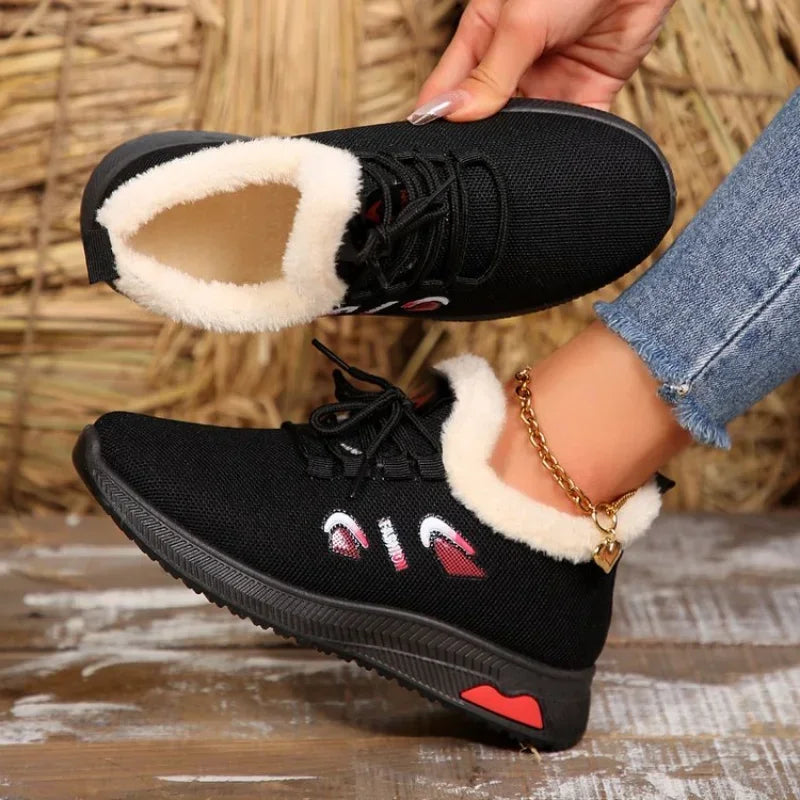 Warm Thick Non-Slip Lace-Up Plush Comfortable Stylish Snow Boot