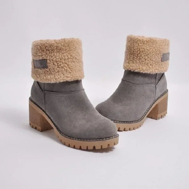 Women Winter Fur Warm Snow Boots Ladies Warm Wool Booties Ankle Boot Comfortable Shoes Plus Size Casual Women Mid Boots Secondary image
