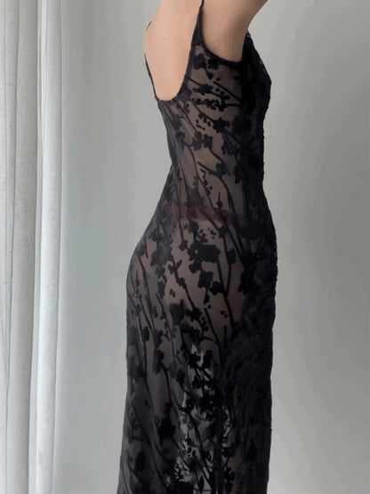 DressBetty - 2024 Sexy Long Black See Through Lace Dress