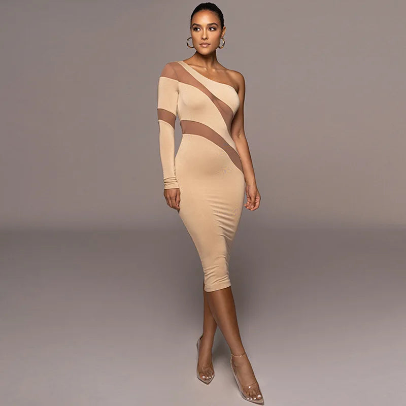 Patchwork Perspective Midi Dress Main image