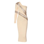 Summer Patchwork Perspective Slimming Puss  Elegant Streetwear Midi Dresses