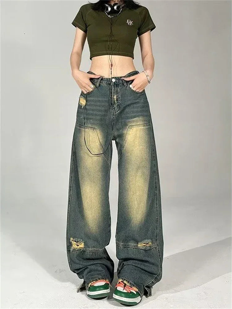 Broken Vintage Neutral Thin Straight Denim Street Jeans Main image