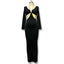 Women's Black Autumn Long Sleeve V-neck Female Casual Party Club Y2k Vestidos Traf Midi Dresses