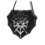 Black Spider Web Punk Creative Women's Halloween Designer Shoulder Crossbody Bag