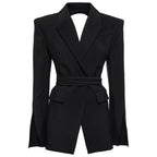Chic Elegant New Fashion Winter Backless Stylish Long Sleeve Collection Women Blazer