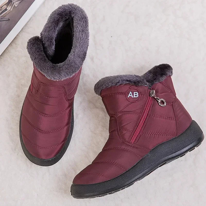 Warm Winter Ankle Fur Waterproof Female Short Snow Boot