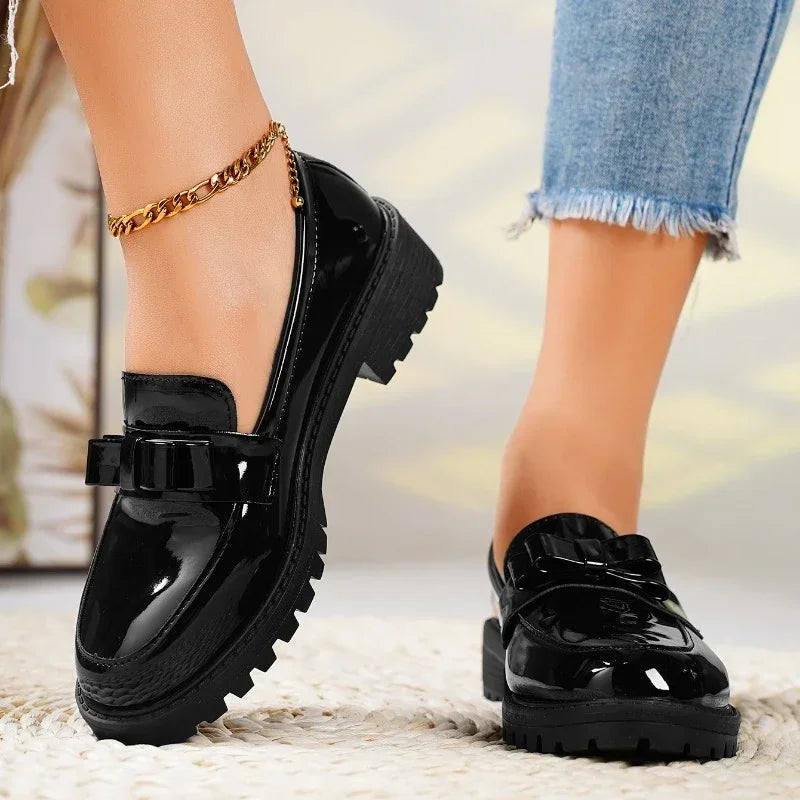 Waterproof Thick-Soled Elegant Bow Designer Office Casual Loafers Main image
