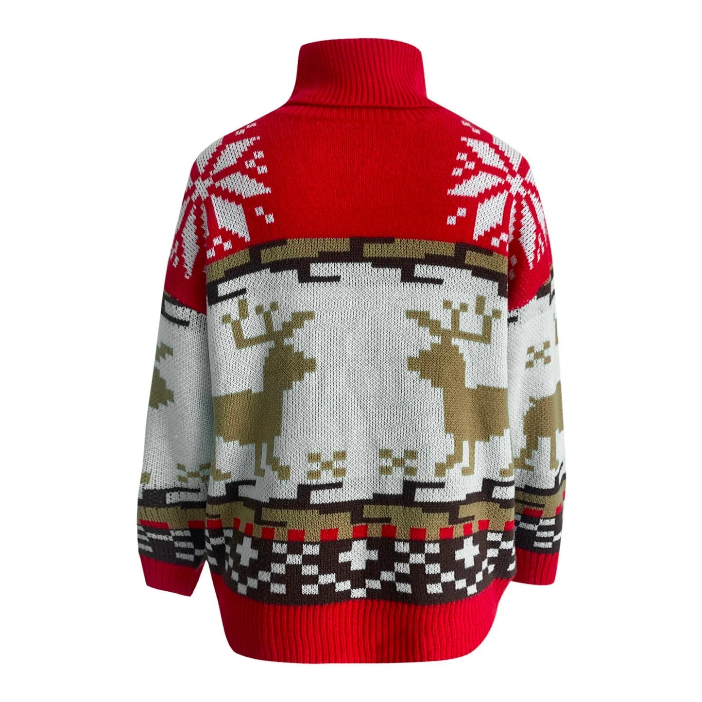 Elk Long Neck Christmas Pullover Sweater