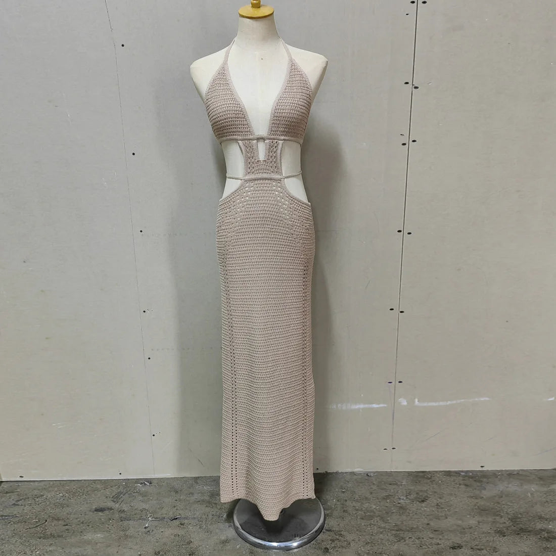Hip Wrap  Pure Hollow Slim Streetwear Midi Dresses