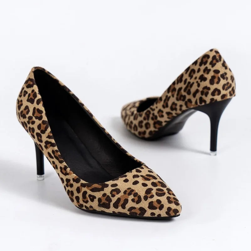 Leopard Print Non-Slip Versatile Outdoor Thin High Heel Sexy High Heel