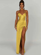Autumn/Winter Puss  V-neck Halter Evening Bodycon Streetwear Midi Dresses