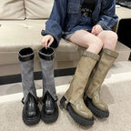 Niche Design Over the knee Cushioning Sole Stylish Knight Ankle Boot