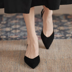 Pointed Summer  Fashionable Elegant Slingback Wedding Party Low Heel Pumps