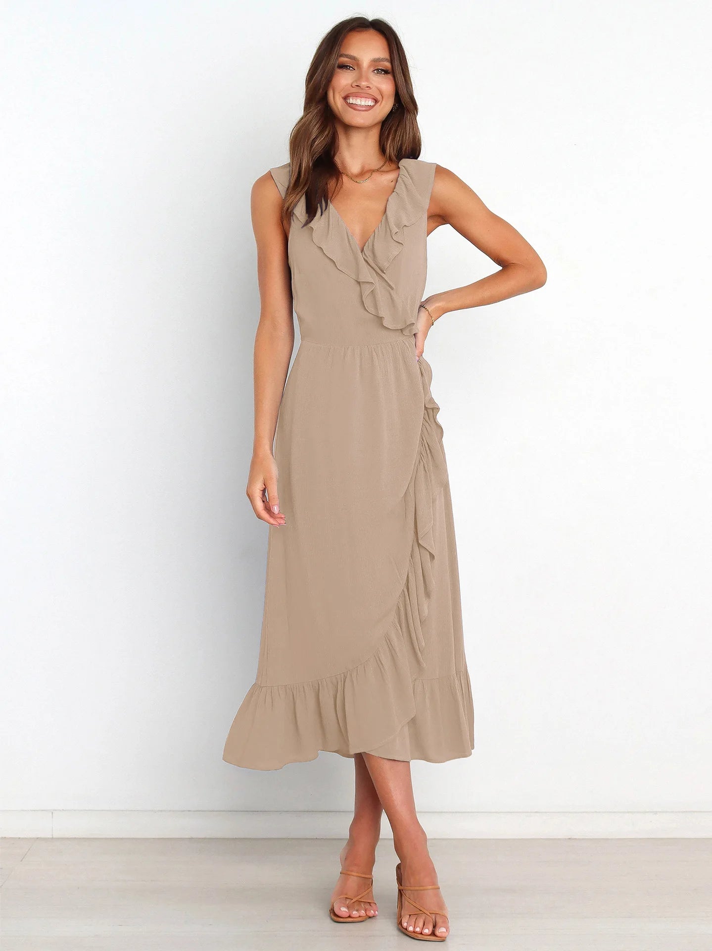 Ruffled Rope Sleeveless Midi Dress Secondary image