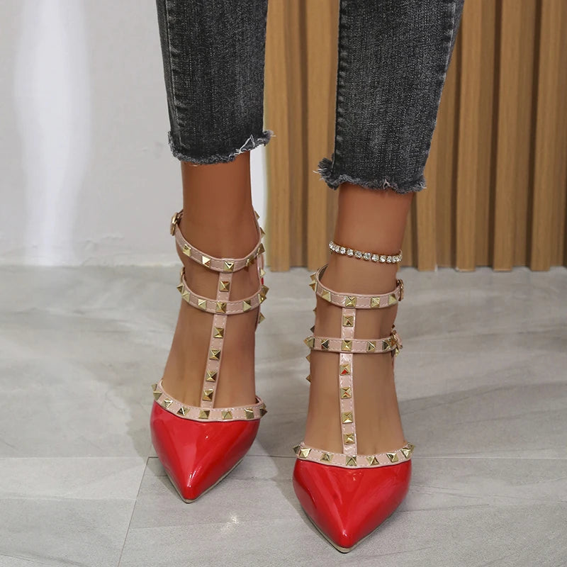 Rivets Thick Fine Pointed  Nightclub High-Heeled High Heel Main image