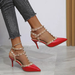 Rivets Thick Fine Pointed  Nightclub High-Heeled High Heel