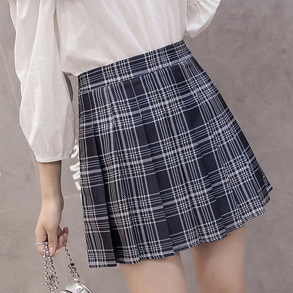 A-line Student Plaid Pleated Dance Mini Girls Kawaii Skirt