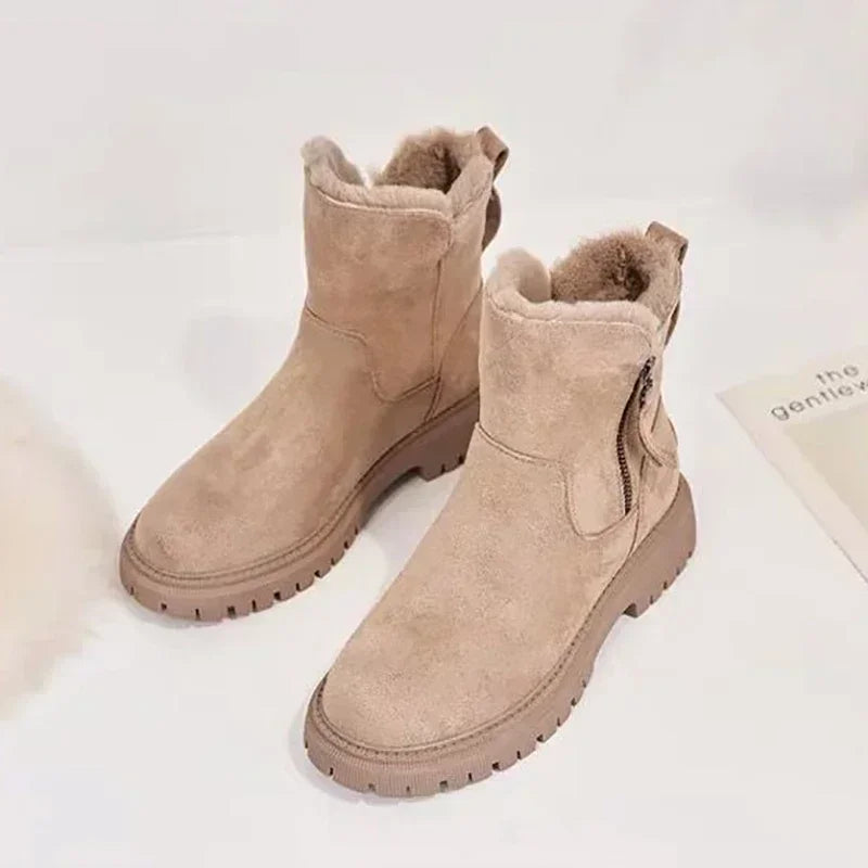 Mid-Tube Plus Velvet Thickened Warm Platform Fashion Snow Boot