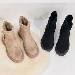 Mid-Tube Plus Velvet Thickened Warm Platform Fashion Snow Boot