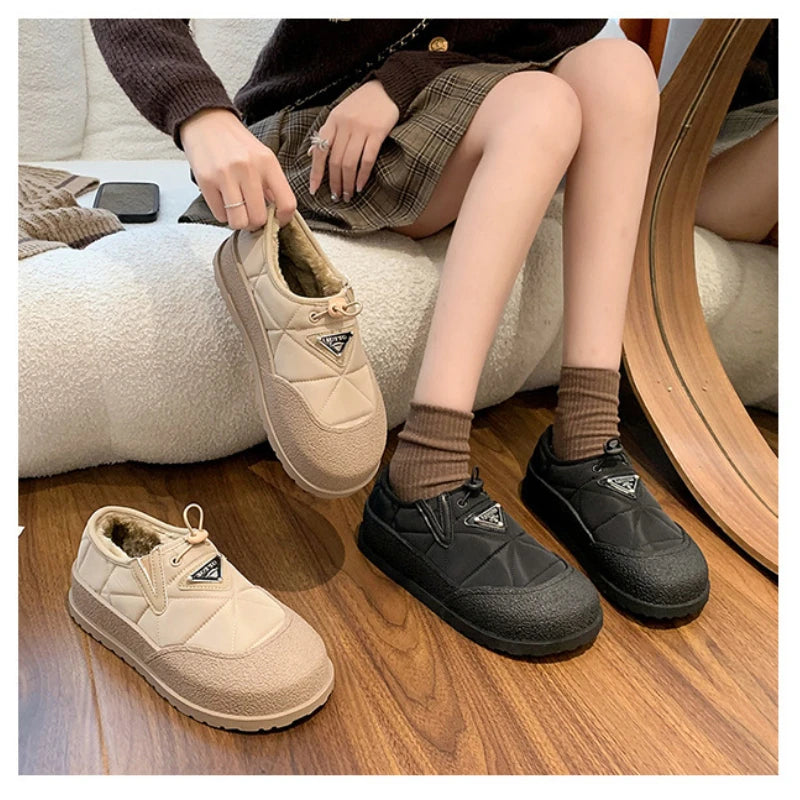 Women's Walking Shoes Snow Boots Outdoor Casual Loafers Winter New Fashion Thick Soft Soled Anti Ski Plush Warm Cotton Booties Main image