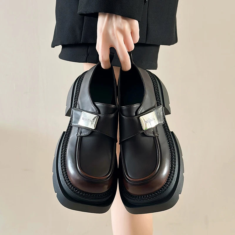 Height Increasing Black Moccasins Luxury Designer Casual Zapatos Mujer Loafers Secondary image