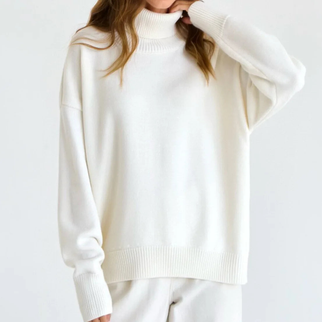 Turtleneck Oversized Chunky Long Loose Casual Slouchy Sweater Main image