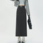 Woolen Autumn Winter High-waist Slim Fit Straight Hip-hugging Skirt