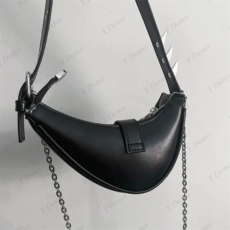 Punk Rivets Gothic Rock Metal Buckles Sparks Crossbody Shoulder Bag