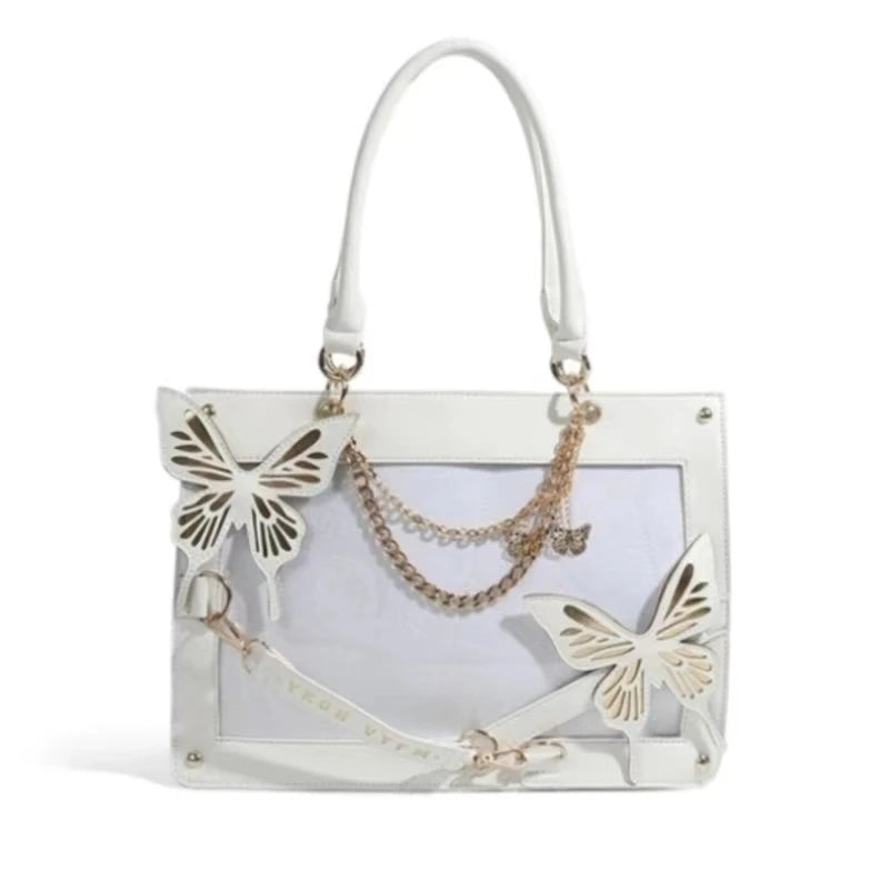 Y2K Labyrinth Butterfly Spider Web Letter DIY Transparent Fashion Bag