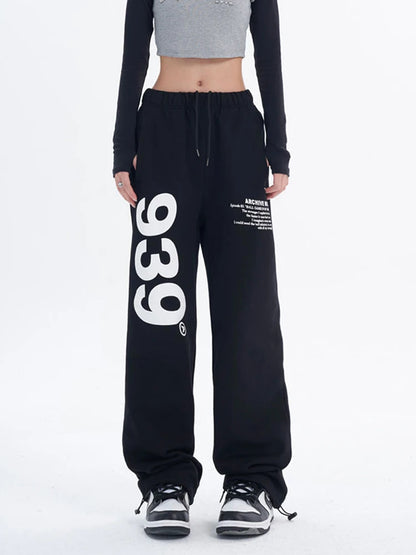 Fashion Hip Hop Casual Trousers: High Waist Women's Sweatpants