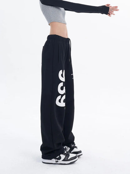 Fashion Hip Hop Casual Trousers: High Waist Women's Sweatpants