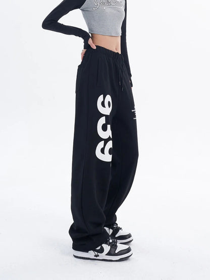 Fashion Hip Hop Casual Trousers: High Waist Women's Sweatpants