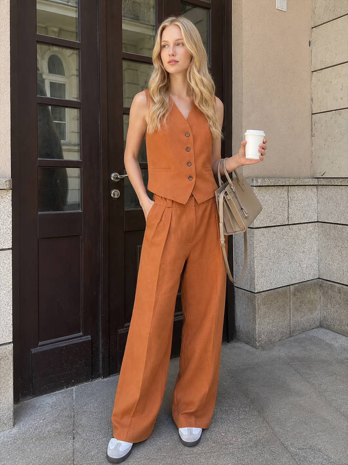 Cotton & Linen Pants Set Main image