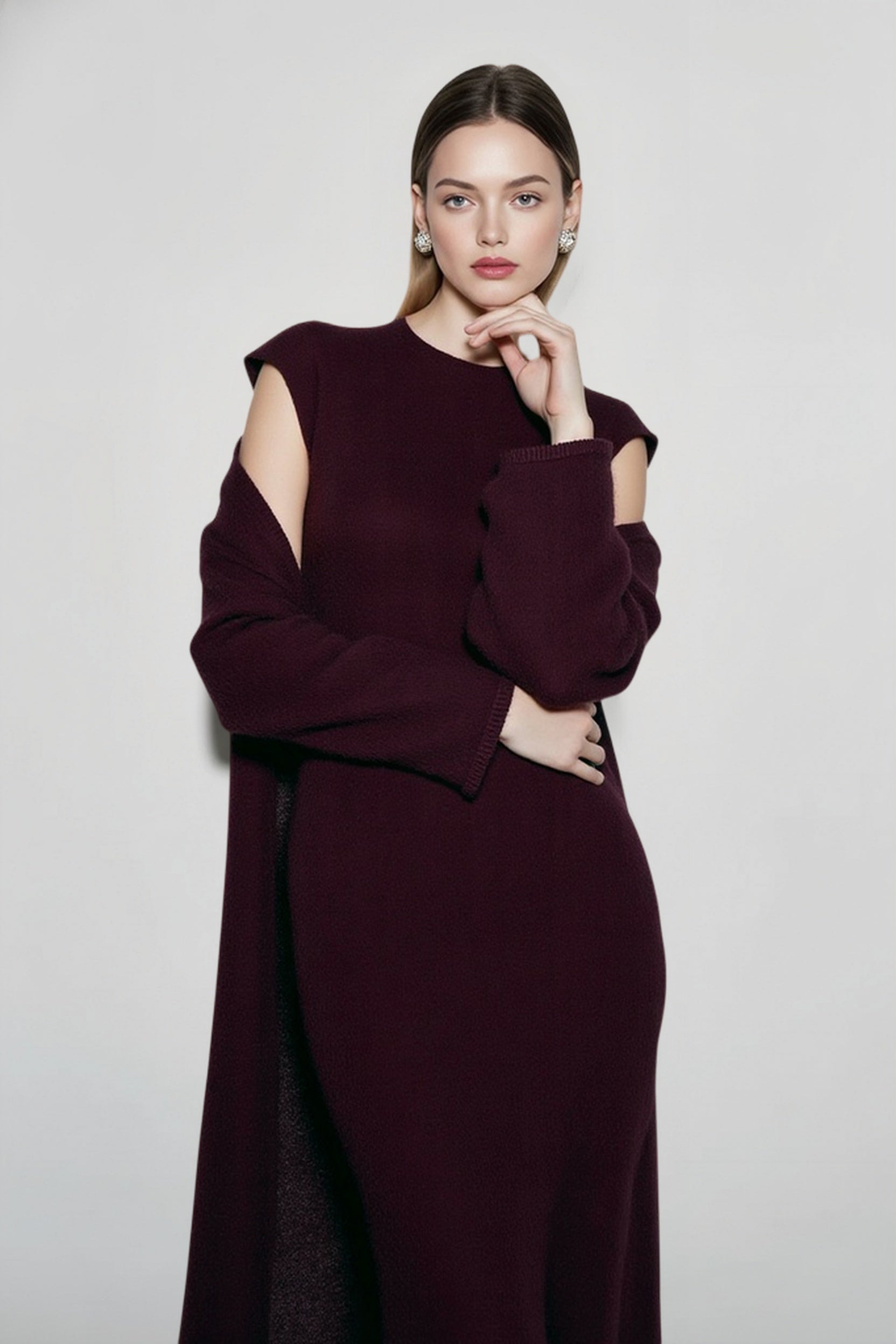 Cardigan Sleeveless Dress Knit Set Secondary image
