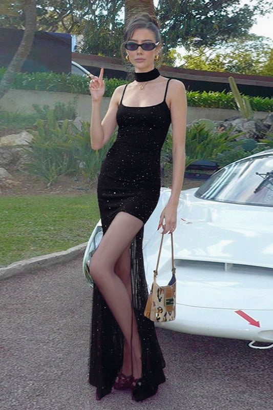 Solid Sheer Hem Slip Dress Main image