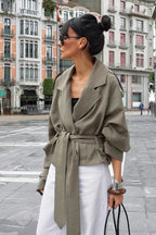 Oversized Collar Wrap Waist Coat