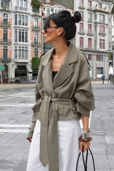 Oversized Collar Wrap Waist Coat