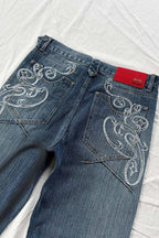Y2K Graphic Embroidered Straight Leg Jeans