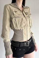 Vintage Aviator 3D Pocket Jacket