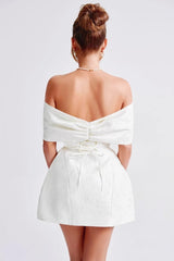 Backless Off-Shoulder Bow Birthday Dress