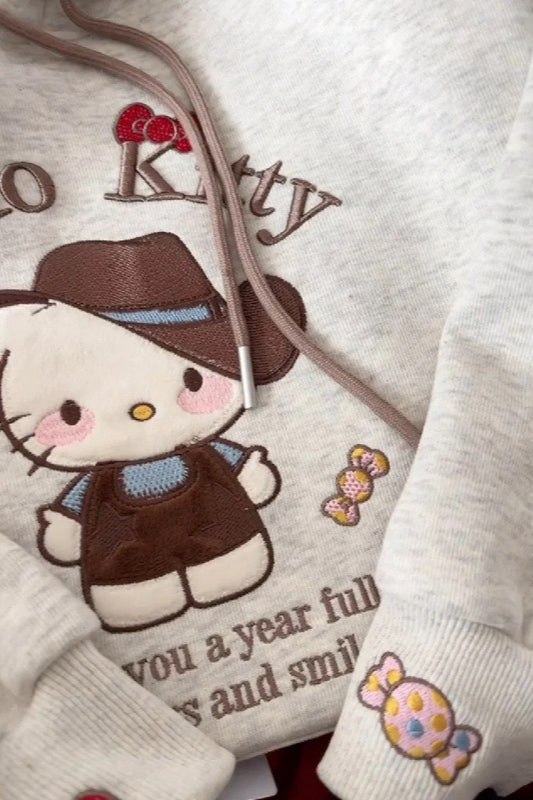 Whimsical Cartoon Print Pullover Hoodie Secondary image