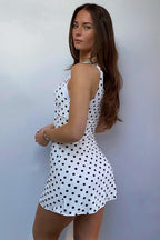 Polka Dot Tie-Front Slip Dress
