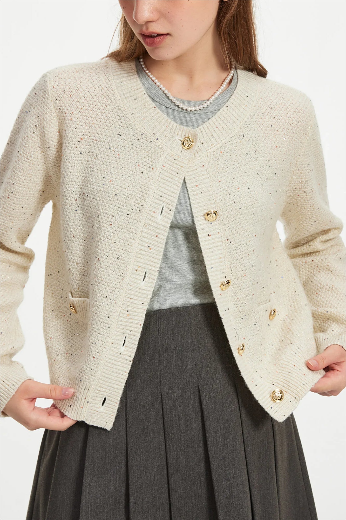 Casual Round Neck Knit Cardigan Secondary image