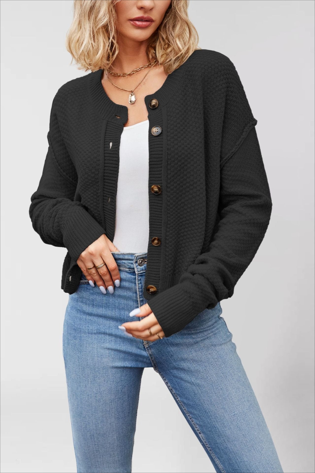 Single Breasted Knit Sweater Secondary image