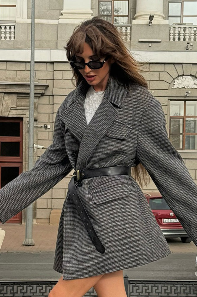 Houndstooth Double Breasted Coat Secondary image