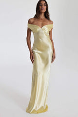 Elegant Mermaid Satin Off Shoulder Formal Dress