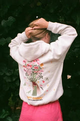 Loose Embroidered Pullover Hoodie
